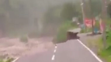 India News | Road Caved in Due to Incessant Rainfall in Dehradun