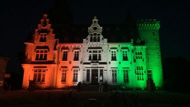 Independence Day 2021: Belgium's Iconic Building 'Chateau de Petite Somme' Lights Up in Tri-Colour to Mark India's 75th I-Day