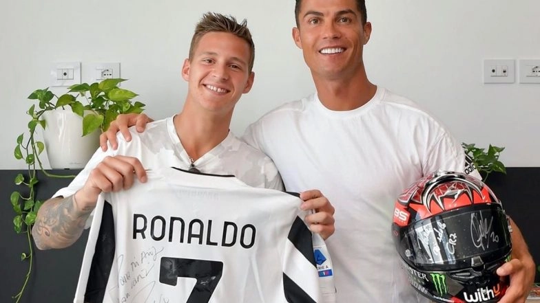 Moto GP Driver Fabio Quartararo Meets &lsquo;Idol&rsquo; Cristiano Ronaldo, Shares Photo on Social Media