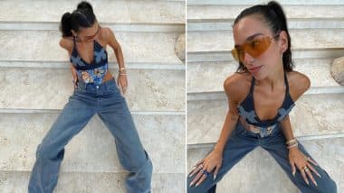 Dua Lipa’s Latest Pics in Butterfly Print Strappy Halter Top With Wide Leg Jeans Is Peak of Y2K Fashion, View Insta Post