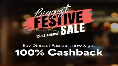 Business News | Dineout Passport Celebrates the Festive Season by Offering 100% Cashback on India's Most Premium Membership!