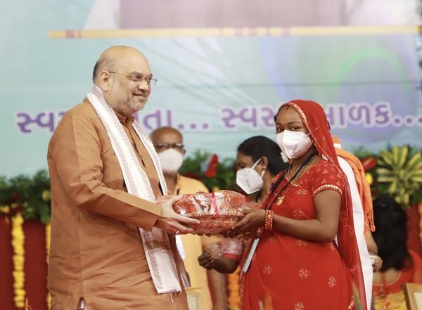 Laddu Vitaran Yojana Launched in Gujarat's Gandhinagar by Amit Shah to Save Pregnant Women From Malnutrition
