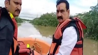 India News | IAF Helicopter Airlifts MP Home Minister from Flood-hit Village in Datia