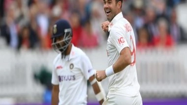 Sports News | Eng Vs Ind, 2nd Test: James Anderson 31st Five-wicket Haul Restricts Visitors to 364