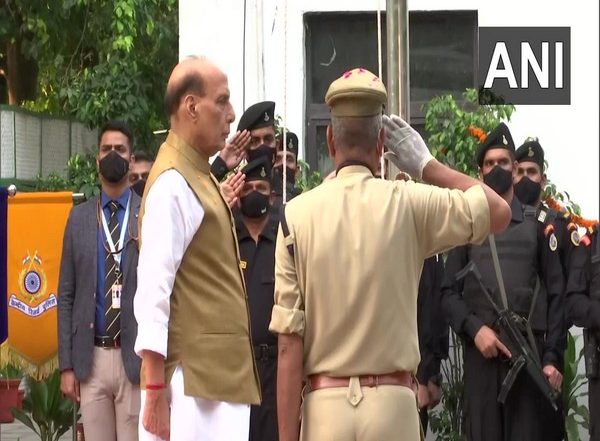 India News | Rajnath Singh Hoists National Flag at His Residence in Delhi