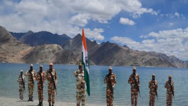 India Independence Day 2021: ITBP Personnel Celebrate 75th I-Day at Banks of Pangong Tso in Ladakh (Watch Video)