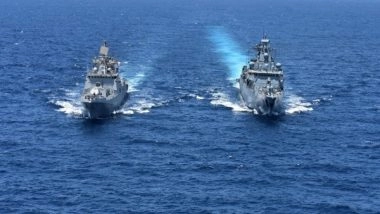 World News | INS Trikand Undertakes Maritime Partnership Exercise with German Frigate Bayern in Gulf of Aden