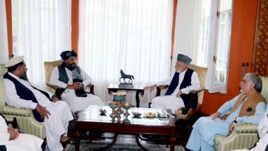 World News | Abdullah Abdullah, Hamid Karzai Meet Taliban Acting Kabul Governor, Discuss Situation in Afghan Capital