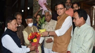 India News | Uttarakhand CM Meets Maharashtra Governor in Dehradun