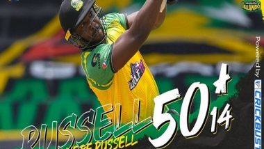 CPL 2021: Andre Russell Fires Fifty in 14 Balls As Jamaica Tallawahs Thrash Saint Lucia Kings by 120 Runs