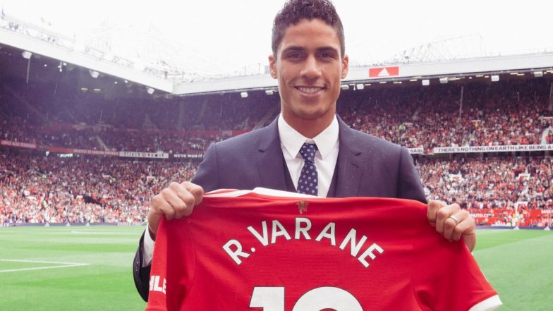 Raphael Varane Unveiled As Manchester United Player Ahead of Their Premier League 2021–22 Opener Against Leeds