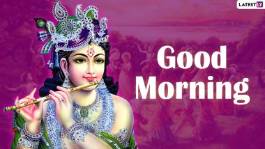 Good Morning HD Images With Janmashtami 2021 WhatsApp Stickers: Send Happy Krishna Janmashtami With GIF Greetings, Lord Krishna Quotes, Facebook Photos and Messages to Family & Friends