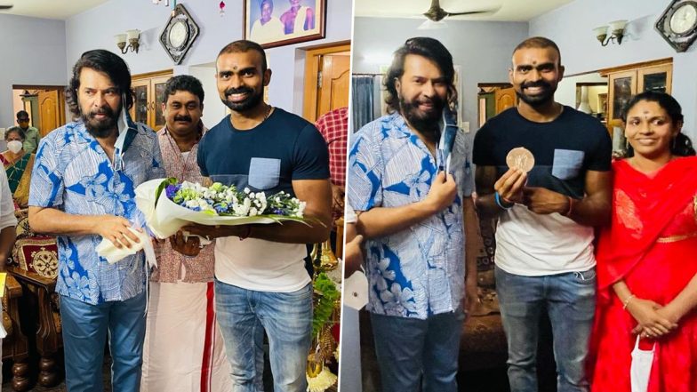 Mammootty Pays a Surprise Visit to India’s Hockey Star PR Sreejesh to Felicitate His Outstanding Performance at the Tokyo Olympics 2020 (View Pics)