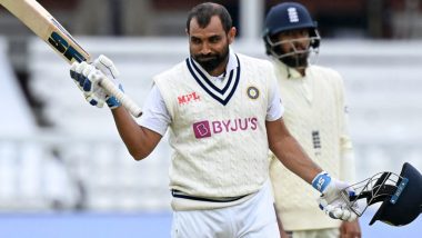 Mohammed Shami Hits Huge Six To Get to His Half-Century During IND vs ENG 2nd Test 2021 (Watch Video)