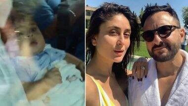 Kareena Kapoor and Saif Ali Khan’s Second Baby Jehangir Ali Khan Aka Jeh’s First Glimpse Out (Watch Video)