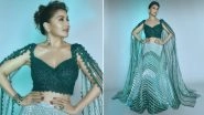 Madhuri Dixit Looks Drop-Dead Gorgeous In Exquisite Emerald Green Fusion Lehenga as She Gets &lsquo;Back In Action&rsquo; (View Pics)