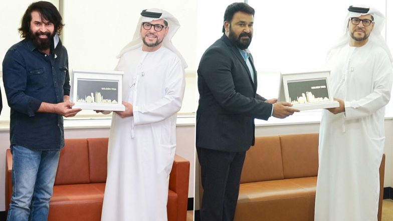 Mohanlal and Mammootty Receive UAE Golden Visa; Their Pictures Take Social Media by Storm!