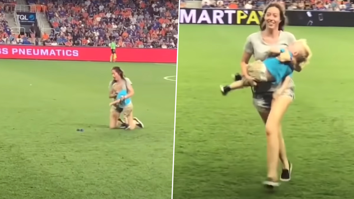 Mom rescues 2-yr-old who ran onto field at pro soccer game - Upworthy