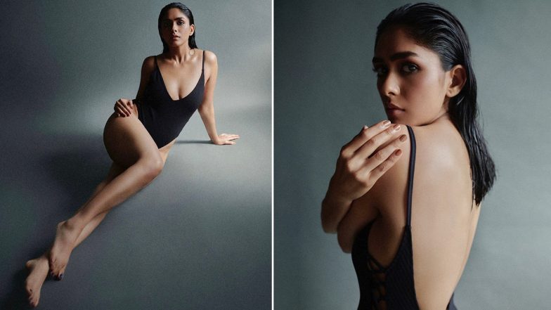 Mrunal Thakur Raises The Temperature in a Classic Black Cleavage-Baring Bodysuit, Shares Sizzling Pics From Latest Photoshoot