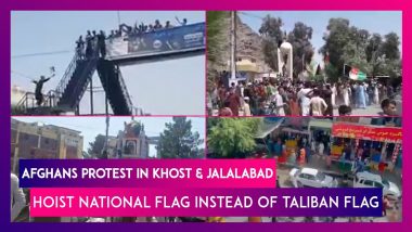 Afghans Protest In Khost & Jalalabad, Hoist National Flag Instead Of Taliban Emirate Flag