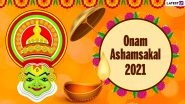 Onam 2021 Wishes in Malayalam & Onam Ashamsakal HD Images: Thiruvonam Greetings, WhatsApp Stickers, Telegram Photos and GIFs to Send on Main Day of Kerala&rsquo;s Harvest Festival