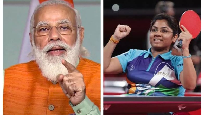 Bhavina Patel Bags Silver Medal at Tokyo Paralympics 2020: PM Narendra Modi Congratulates India Paddler, Says ‘Her Journey is Motivating’