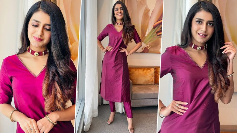 Priya Prakash Varrier Gives Raksha Bandhan Style Inspiration as She Poses In a Gorgeous A-Line Kurta Set; See Photos