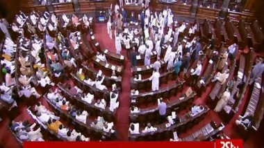 India News | Monsoon Session: Rajya Sabha Adjourned for 5th Time as Opposition MPs Raise Slogans