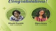 Business News | 2 Gujarat Girls Top NID BDes 2021 Exams with AIR 1 and 2