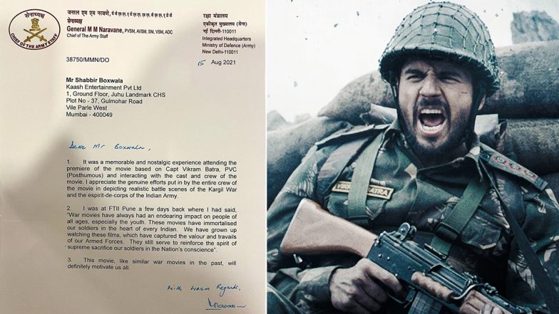 Shershaah: Sidharth Malhotra’s War Film on Vikram Batra Gets Appreciation From Indian Army Chief General MM Naravane (View Post)