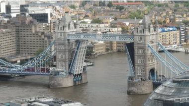 London’s Tower Bridge Gets Stuck in Open Position Due to Technical Issue (Watch Video)