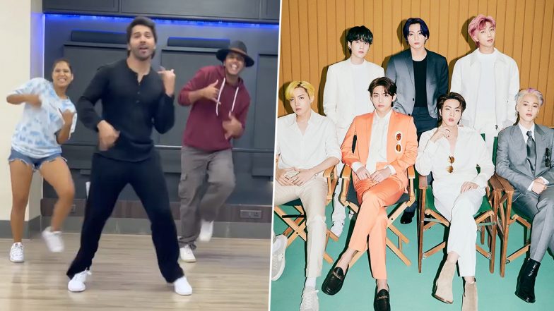 Varun Dhawan Takes Up K-Pop Band BTS’ ‘Permission To Dance’ Challenge, Grooves to the Beats (Watch Video)