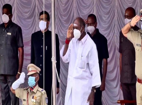 India News | Puducherry Chief Minister N Rangasamy Hoists National Flag in Union Territory