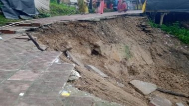 India News | Road Damaged Due to Landslide Following Incessant Rainfall in Uttarakhand's Champawat