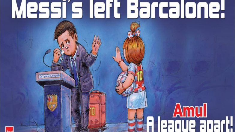 Amul Topical Has Special Caricature for Lionel Messi's Departure From Barcelona (See Post)