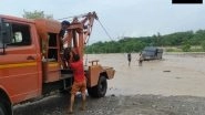 India News | Police Van Carrying Prisoners Gets Stuck in Flooded Road in Uttarakhand