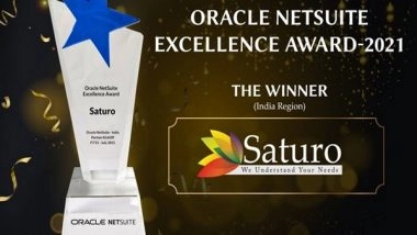 Business News | Saturo Wins the 2021 Oracle NetSuite Excellence Award for India Region