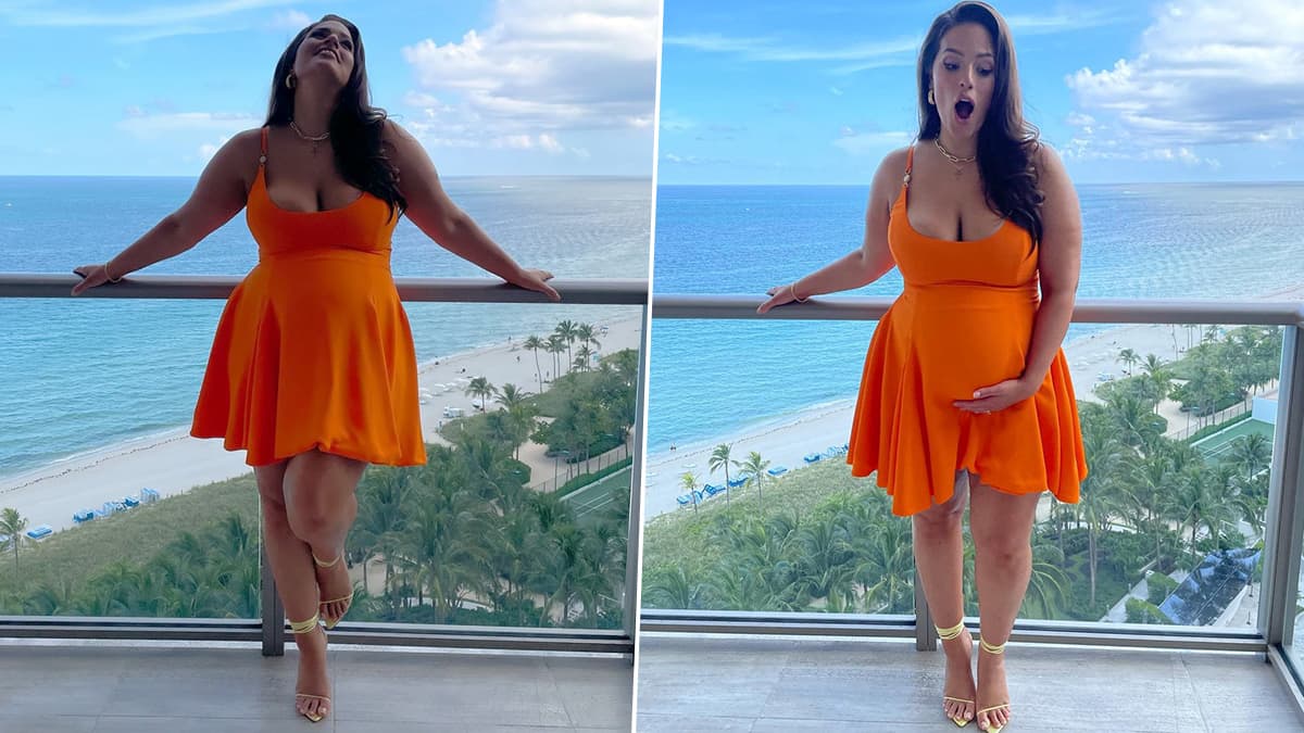 Ashley graham orange clearance dress