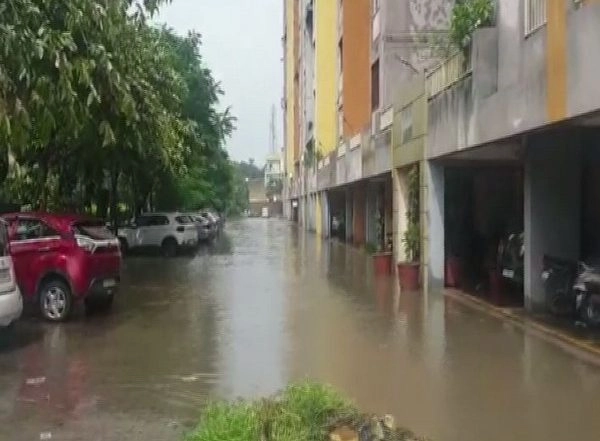 India News | Ghaziabad Residential Colony Gets Inundated in Heavy Rains