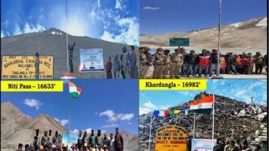 India News | Border Roads Organisation Creates History, Hoists Tricolour at 75 Places in Country