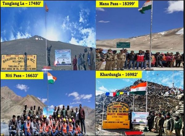 India News | Border Roads Organisation Creates History, Hoists Tricolour at 75 Places in Country