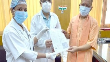 India News | Uttar Pradesh CM Yogi Adityanath Receives Second Dose of COVID-19 Vaccine