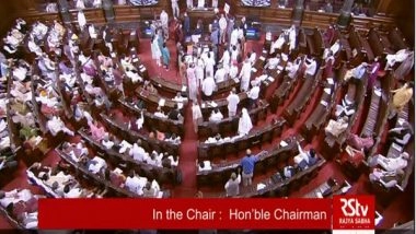 India News | Rajya Sabha Adjourned Till 12 Noon Amid Uproar by Opposition