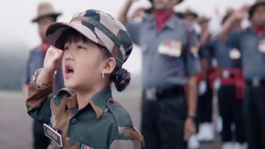 Entertainment News | 5-year-old Mizoram Girl Singing National Anthem in Army Uniform with Soldiers a Hit on Social Media