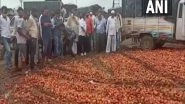 India News | Maharashtra Farmers Dump Tomatoes on Roadside as Prices of Produce Crash