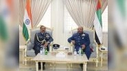 World News | IAF Chief RKS Bhadauria Calls on UAE Air Force Commander, Holds Talks to Strengthen Relationship Between Forces