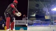 CPL 2021: Chris Gayle Smashes Huge Six, Breaks Window During Barbados Royals vs St Kitts and Nevis Patriots (Watch Video)