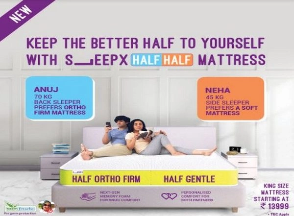 Business News | SleepX Promises Comfort to Couples with Its Half Half Mattress - LetYourMattressAdjust
