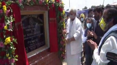 India News | J&K LG Lays Foundation Stone of SABS Office, Yatri Niwas at Srinagar