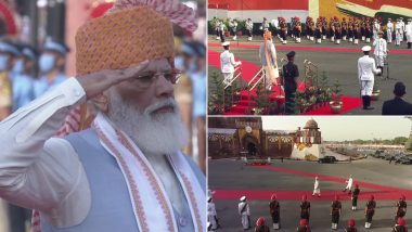 India Independence Day 2021: PM Narendra Modi Inspects Guard of Honour, Hoists National Flag at Red Fort